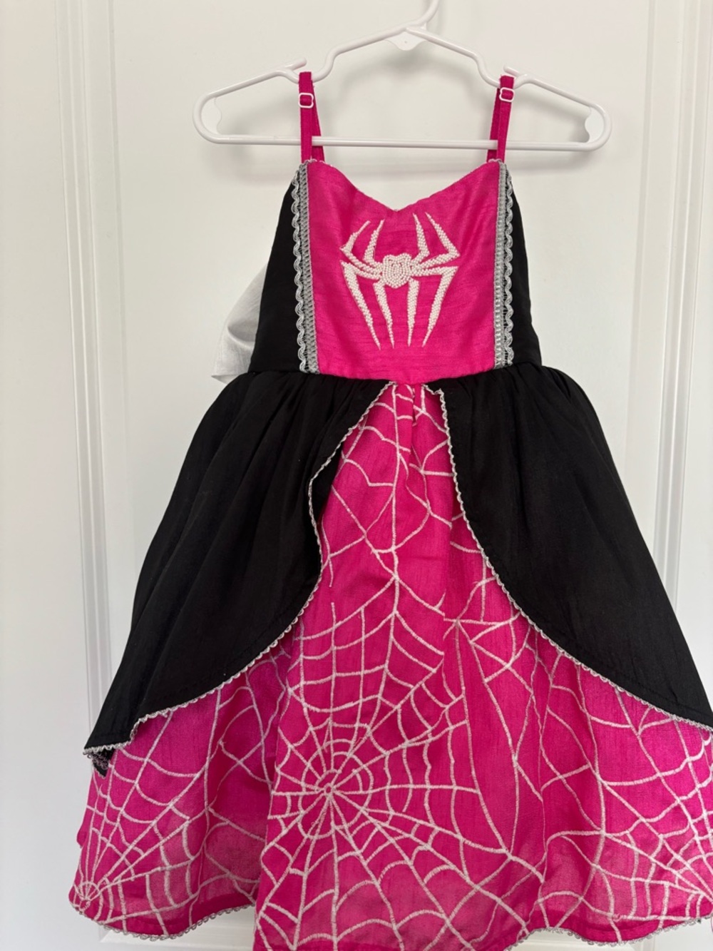 Girls' Hot Pink Spider Web Halloween Dress -